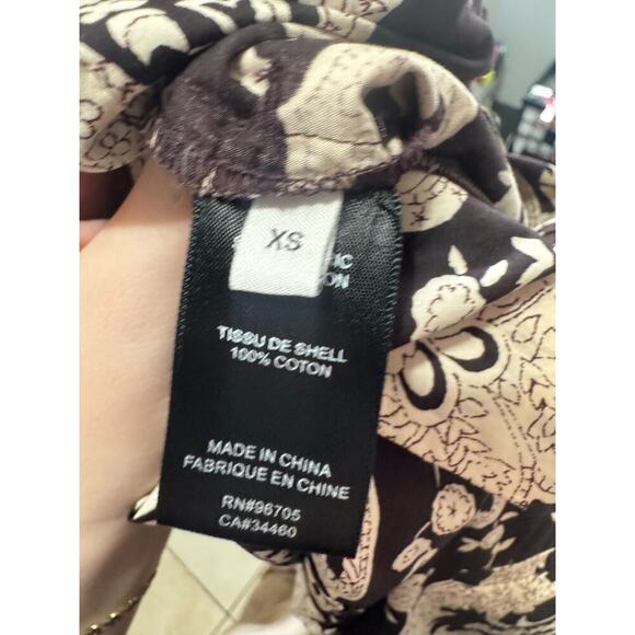 Rebecca Taylor NWOT Paisley Jumpsuit Belted Waist Puff Sleeves Espresso Size XS - Picture 10 of 12